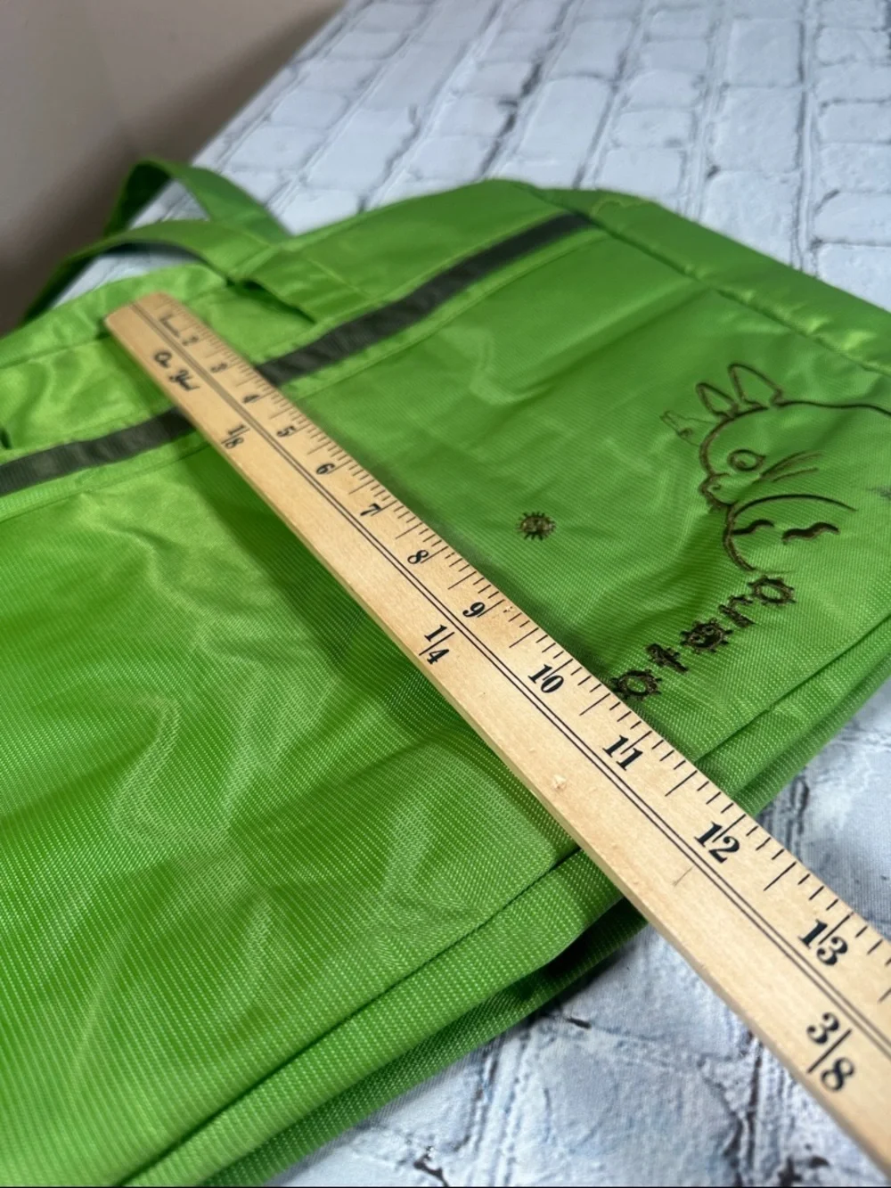Studio Ghibli My Neighbor Totoro Green Laptop Tote Bag Anime w/ pouch embroidery